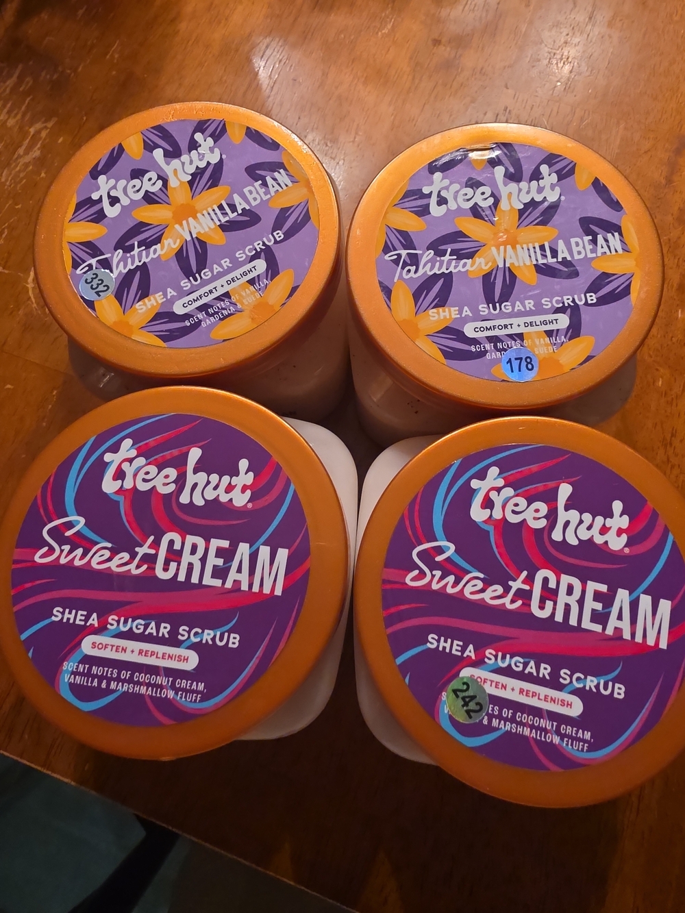 4 Tree Hut Sweet Cream Whipped Shea Body Butter 8 Oz & Vanilla Bean 2 Of Each.
